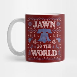 Funny Philadelphia Ugly Chirstmas Jawn to the World Philly Fan Favorites Mug